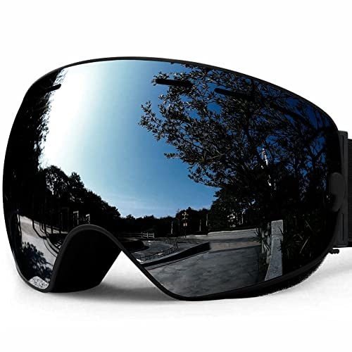 SPOSUNE OTG Skibrille Snow Snowboard Goggle Over Glasses mit Anti-Fog Spherical Dual Interchangable Lens für Männer Frauen Jugend Skifahren Snowmobile Eyewear & Helm Compatible, UV400 Schutz