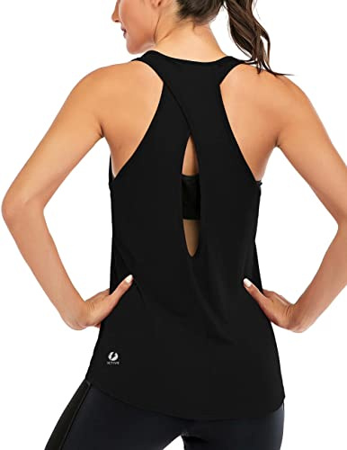 ICTIVE Damen-Workout-Tops für Damen, rückenfrei, Racerback, Tank Rücken, Laufen, Muskel-Tank, Yoga-Shirt