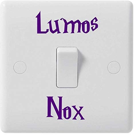 Harry Potter Inspired 'Lumos Nox' Light Switch Vinyl Sticker by Personalised Store UK - Choice of Colours (Purple)