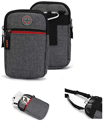 K-S-Trade Qualitativ & Innovativ Holster Gürtel Tasche Für Caterpillar Cat S41 Single-SIM Handy Tasche Schutz Hülle Grau Zusatzfächer 1x