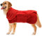 Geyecete Hundebademantel aus Mikrofaser, schnell trocknend Badetuch mit Klettverschluss,sehr saugfähig Bademantel für Hunde und Katzen,Haustier Handtuch-Rot-XXXL