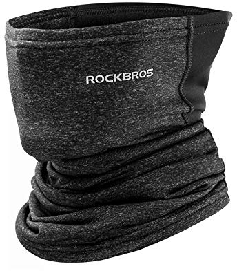 ROCKBROS Multifunktionstuch Winter Halbe Sturmhaube Nackenwärmer Winterdicht Warm Halstuch Schlauchtuch Hochelastisch Atmungsaktiv Gesichtsbedeckung Balaclavas für Radfahren Herren/Damen Dunkelgrau