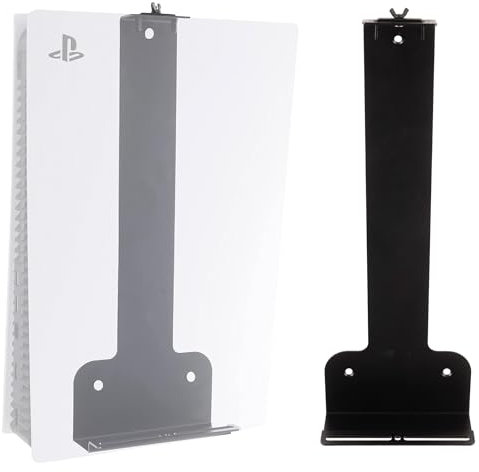 DYNAS PS5 Wall Mount and PS5 Pro Wall Mount - Wall Bracket for PlayStation 5 (Disc, Digital, and Pro Versions) (NOT for PS5 Slim) Secure Steel Bracket - Made in the UK