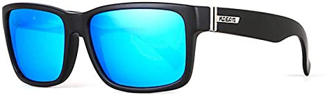 WQZYY&ASDCD Sonnenbrille Herren Damen Quadratische Polarisierte Männer Sportart Fahrfischer Objektivbrille Male-C9_Blue_Mirror