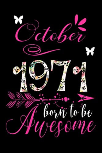 Account Information Notebook - Womens Made in OCTOBER 197Floral 48 To Be Being Awesome