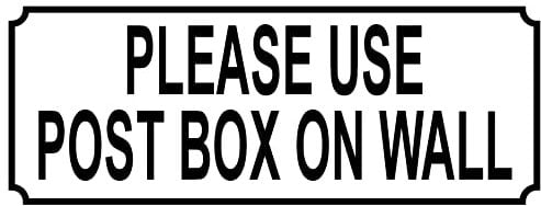 ~CPS~ PLEASE USE POST BOX ON WALL aluminium SIGN / NOTICE size 15cm x 6cm. Printed metal plaque - to show where mail hermes dpd home delivery ebay letters packets parcels deliveries should be left