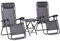 Outsunny Folding Zero Gravity Chairs, 3 Pieces Adjustable Sun Lounger and Table Set with Cup Holder and Headrest, Patio Bistro Set with Reclining Garden Chairs for Outdoor, Light Grey