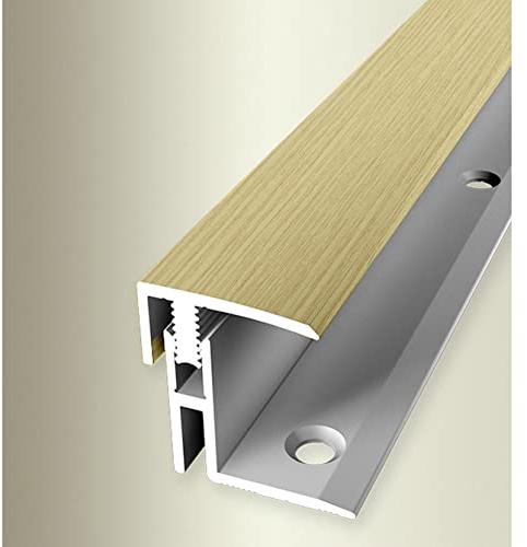 PROVISTON | Abschlussprofil | Parkettausgleich | Breite: 21 mm | H?henausgleich: 17-22 mm | L?nge: 2000 mm | Aluminiumprofil | Edelstahloptik | 1 St?ck