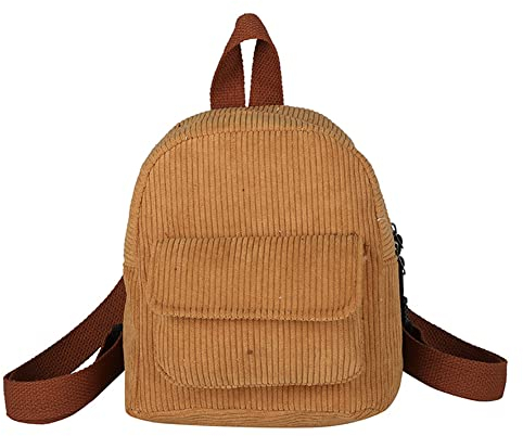 Damen Mini Rucksack Cord Mädchen Bookbags Retro Reiserucksack (Weiß)
