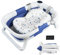 Sinbide - Baignoire Pliable Pour Bébé - Avec Bouchon de Vidange & Affichage de la Température & Coussin de Siège - Ultra Compact –pieds Antidérapants (Bleu)