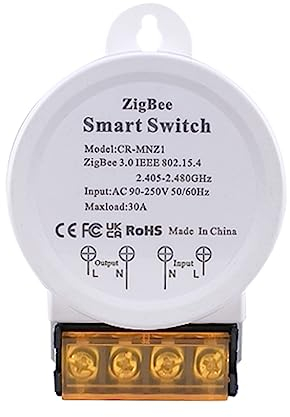 COLOROCK 30A High Power ZigBee-Schalter mit Energieüberwachung, kabelloses DIY-Fernbedienungsmodul mit Smart Life App, Sprachsteuerung, kompatibel mit Amazon Alexa, Google Home, Timer-Funktion