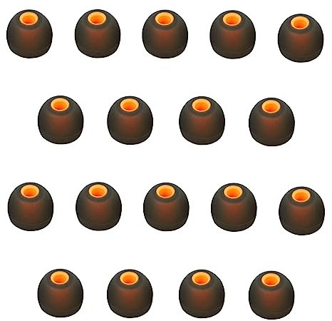 CYADCI Ersatz-Ohrstöpsel aus Silikon, für Innenlöcher von 3,8 mm – 5,1 mm, 9 Paar Ohrstöpsel, groß, schwarz-orange