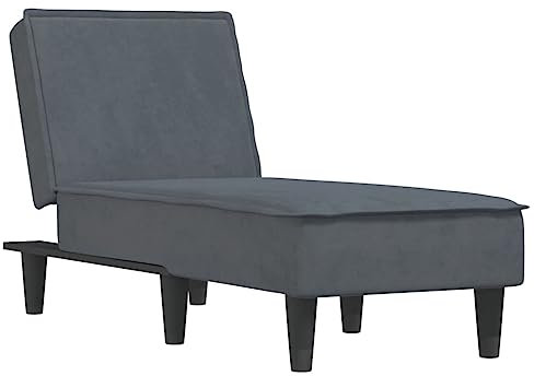 vidaXL Chaiselongue, Sofa in 3 Positionen zum Sitzen Entspannen Schlafen Verstellbar, Couch in Eleganter Optik, Liege Schlafsofa Loungesofa Liegesofa, Dunkelgrau Samt