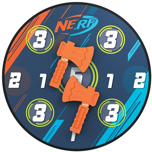NERF Lumberjack Toss Axe Throw - Back-of-Door Axe Tossing Target with 2 Foam Axes - Great for Game Rooms or Kids Bedrooms