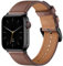 Oielai Lederarmband Kompatibel mit Apple Watch Armband 45mm 44mm 42mm 49mm, Weiches Echtes Lederband für Apple Watch SE/iWatch Series Ultra 9 8 7 6 5 4 3 2 1 für Herren Damen, Hell Braun