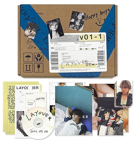 V - [Layover] (2 Ver.) Out Box + Photobook A + Photobook B + Lyric Book + Postcards + CD + Photocards + Checklist + Poster + Letter + 2 Extra Photocards