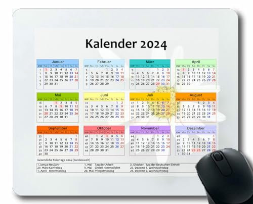 YENDOSTEEN 2024 Kalender Mauspad,Spiel Naht Mousepad,Computerzubehör Mousepad,Es bilden Sich leichte Blütenranken Mauspads für Computer,Laptop,PC,Büro & Zuhause