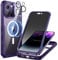 seacosmo Magnetic for iPhone 14 Pro Max Case, Privacy Phone Cover Compatible with Magsafe Built-in Anti Peep Tempered Glass Privacy Screen Protector and Camera Protective Full Body Shockproof - Purple