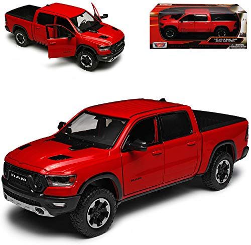 Dodge Ram 1500 Pick-Up Doppelkabine Rot 5. Generation Ab 2019 1/24 Motormax Modell Auto