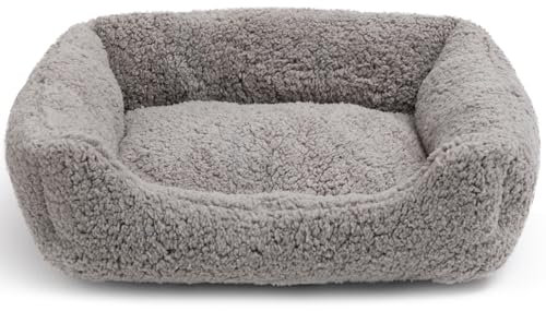 Hollypet Katzenbett Kleines Hundebett, Haustierbett für Katzen und Welpen, Weiches Katzenbett Atmungsaktives Haustierkissen, Hellgrau (55 * 45 * 15cm)