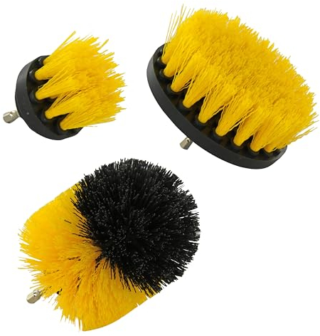 Tivoly • Lot de Brosses Polypropylène Plates & Ronde • Fil Souple • Nettoyage Facile Tous Matériaux sans Rayures • pour Perceuse
