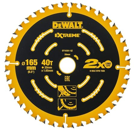 DeWALT Lame de scie circulaire pour Multimaterial | Extreme | Ø 165 mm Trou d'arbre 20 mm 40T - DT10301-QZ
