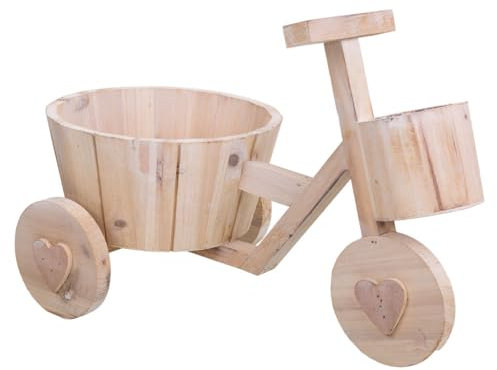 Bici Macetero de Madera marrón 39,5x23x25,8