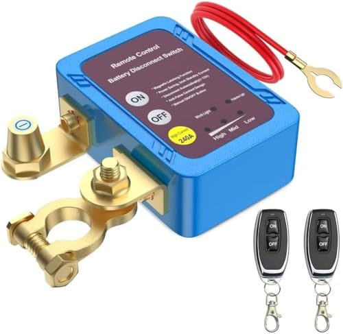 ZUSKYZU Drahtloser Ferngesteuerter Auto Trennschalter, 12V Batterie Trennschalter 240A, Batterie Kill Switch Anti-Diebstahl, automatische Abschaltung Schalter für Auto, RV, ATV, LKW, Boot.