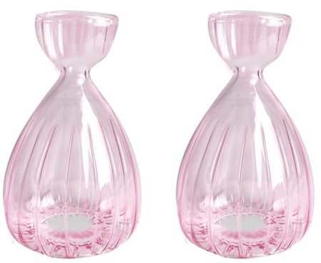 2 Stück Avocado-Samen-Sprossen-Vase, gestreifter Stil, Avocado-Glasvasen, Glasvasen für Zuhause, Tisch, Schreibtisch, Innendekoration (Rosa)
