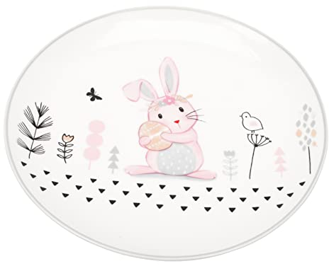 TOPBATHY Easter Tableware Dessert Serving Plate Food Serving Plate Ceramic Easter Plate Fruit Salad Plate Ceramic Rabbit Plate Dinner Plate Lovely Ceramic Plate Ceramic Tableware