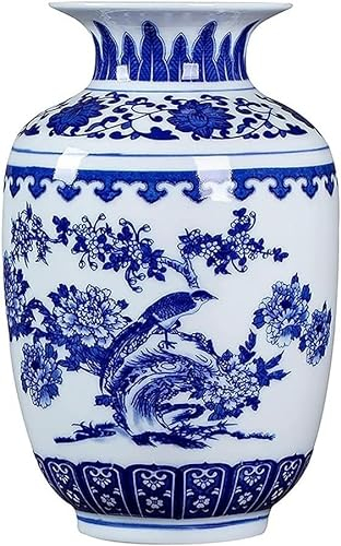Vases chinois en céramique, vase en porcelaine bleu et blanc, vase décoratif artistique, style chinois Ming, pour la maison, le bureau, un mariage, une fête