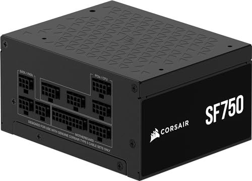 CORSAIR SF750 (2024) Fuente de Alimentación ATX Totalmente Modular de Bajo Ruido 80 Plus Platinum – Compatible con ATX 3.1 – Preparada para PCIe 5.1 - Negro