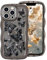 ROSEHUI for iPhone 13 Pro Max Case,Cute Butterfly Curly Wave Phone Case with Sparkly Glitter Bling Star,Clear Anti-Yellowing Camera Protection Soft TPU Shockproof Protective Cover for Girls-Black