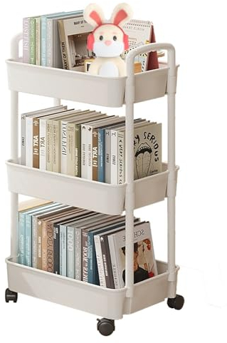 item_name to: SULIVES 3-Tier Storage Trolley on Wheels, Rolling Utility Cart with Handle and Lockable Wheels, Kitchen Storage Organizer for Bathroom, Bedroom, Office, Beige