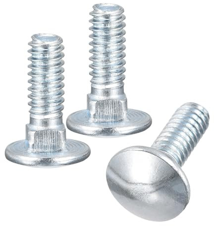 QUARKZMAN 1/4-20x3/4 Bullone a Carrozza, 8pz Viti a Testa Rotonda Collo Quadrato, Acciaio al Carbonio Zincato, Filettatura Completa, Argento