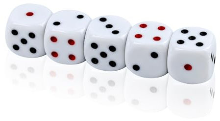 5 Stück Große Würfel Set,30mm Standard Würfel mit Zweifarbige,6-seitiges Acryl Würfel Set mit abgerundeten Ecken,D6 Standard würfel für Poker,Spiel,Party Brettspiele, Würfelspiele, Teaching Math