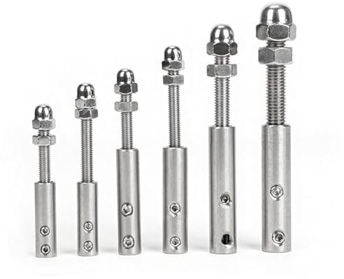 Liujiami Tenditori per Cavi Filettati Regolabili In Acciaio Inox Connettori per Funi Metalliche Terminali di Tensione Filettati Terminale di Montaggio per Scale Deck Ringhiera Legno 2 mm