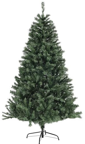 HOMCOM Albero di Natale 180 cm, Albero di Natale Artificiale con 1000 Rami in Acciaio e Plastica, Ø110 x180 cm, Verde