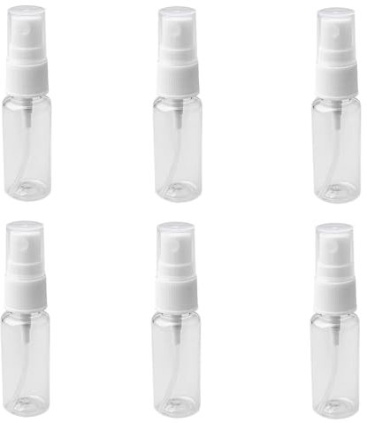 GrWisdAT 6 PCS 20ML Spray Bottle Small Travel Perfume Bottles Refillable Plastic Sprayer Transparent Empty Refillable Atomizer with Flip Caps Holiday Travel Bottle