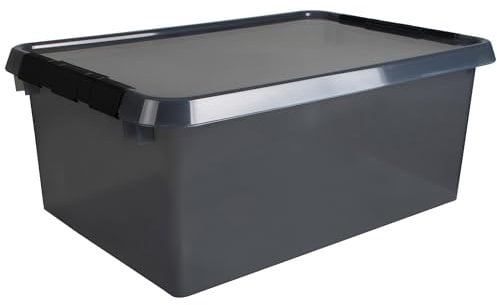 Sunware 88002320 - Aufbewahrungsbox the comfort-line 45 L, grau transparent, Ordnungsbox mit Deckel