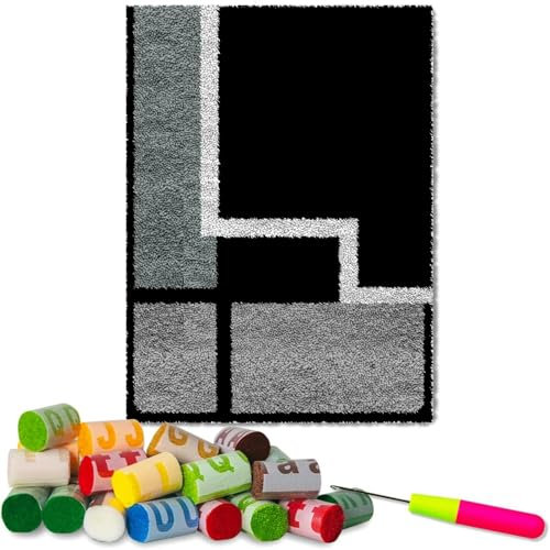 Fzamudng 80 x 115 cm Knüpfteppich Zum Selber knüpfen - Knüpfhaken-Sets für Anfänger - Tapisserie Teppich Knüpf-Sets - Knüpfsets Latch Hook Kit Selbst Knüpfen Set für Kinder und Erwachsene