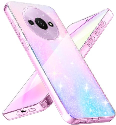 Eherui Glitzer Hülle für Xiaomi Redmi A3 / Redmi A3X, Transparent Handyhülle Bling Weiche TPU Silikon Stoßfest Kratzfest Schutzhülle für Frauen und Mädchen für Redmi A3, Durchsichtig