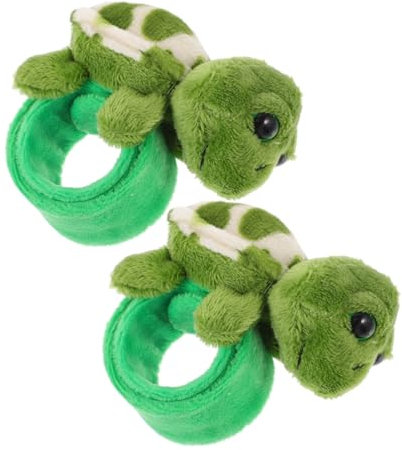 HOOTNEE 2er Set üsch Urgemütliche Schildkröten Snap Armbänder Lustige Slap Wristband Spielzeuge Für Kinderpartys Mitgebsel Und Bastelideen