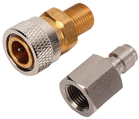 OVAQUIXI Schnellanschluss-Adapter BSPP 1/8 Zoll, Edelstahl Kupplung für Paintball PCP Luftsysteme