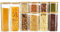 LUGZEY 10-Pack Square Glass Jars with Airtight Bamboo Lids Labels and Chalk Kitchen Storage Jars for Pasta Spaghetti Cereals Grains Sugar Spices and Cookies, 3 Sizes (2100ml,1400ml.750ml)