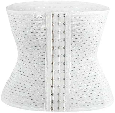 XINDAYUN Waist Trainer Women's Hollow Corset Sports Fitness Reduce Belly Shapewear Belt Clip-white-3xl