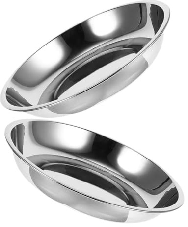 HEMOTON 2 Stück Edelstahl-Futternäpfe Für Katzen Wasser Hello Feed Katzennäpfe Futternäpfe Breit Mit Katzenfutter Kätzchen-Futternapf Für Drinnen Und Draußen Katzennäpfe Und -Näpfe