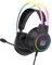 PHNIXGAM Cuffie da gioco con microfono, cuffie leggere da 3,5 mm con telaio in alluminio RGB, suono surround, compatibili con PS4 PS5 Xbox One (adattatore non incluso) PC cellulare (nero)