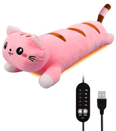 20Rosa Katze Heizkissen Bei Periodenschmerzen USB Tragbar 5 Heizstufen 5 Timer Automatik Ausschalten Plüsch Wärmekissen Für Nacken Rücken Entspannung Süß Geschenk Frauen Mädchen