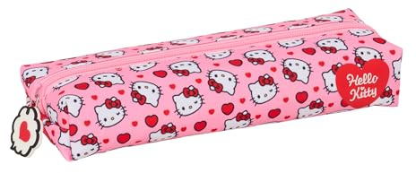 safta HELLO KITTY Federmäppchen, rechteckig, für Kinder, ideal für Kinder im Schulalter, bequem und vielseitig, Qualität und Widerstandsfähigkeit, 22 x 7 x 40 cm
